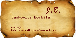 Jankovits Borbála névjegykártya